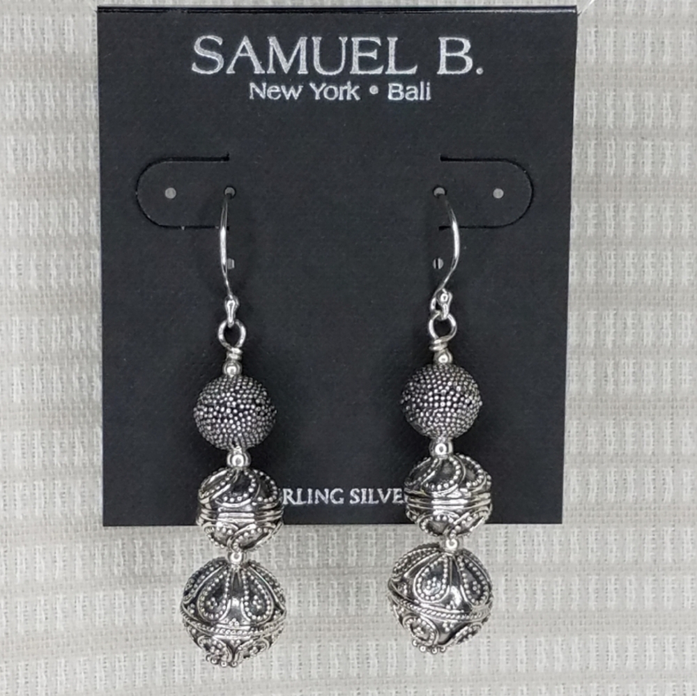 Samuel B. Sterling silver drop earrings - Picture 3 of 3